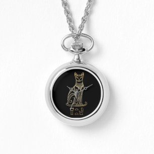 Reloj De Pulsera Bastet, Diosa Gata Egipcia. Nombre en jeroglíficos