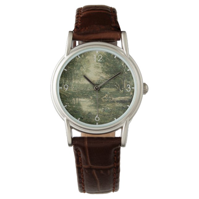 Reloj De Pulsera Bathers in Green Woodland Landscape (Arte de época (Anverso)