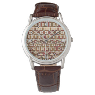 Reloj De Pulsera Batik tribal - neutrales de tono de tierra