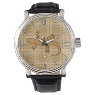 Reloj De Pulsera batik tribal - óxido, ámbar y bronceado