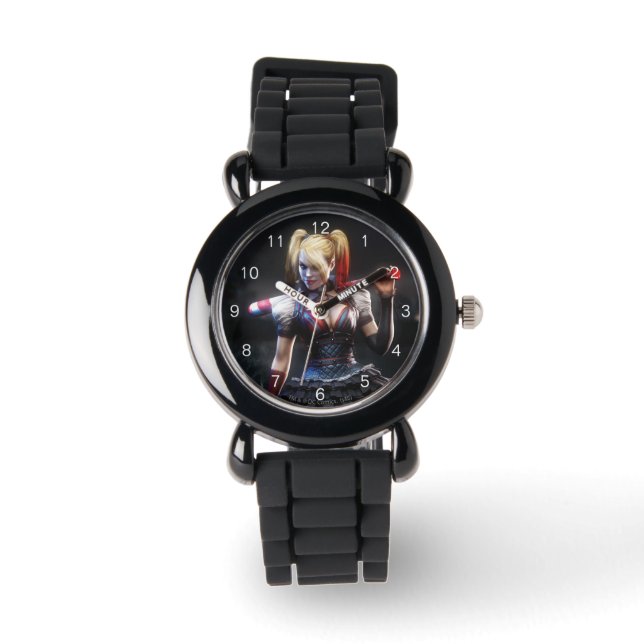 Reloj De Pulsera Batman Arkham Knight | Harley Quinn con murciélago (Anverso)