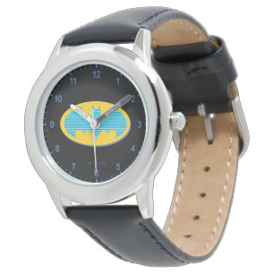 Reloj De Pulsera Batman   Cyan Stripes Symbol