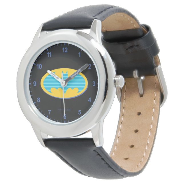 Reloj De Pulsera Batman | Cyan Stripes Symbol (Angular)