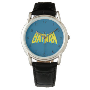 Reloj De Pulsera Batman Logotipo azul amarillo vintage