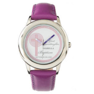 Reloj De Pulsera Bautismo Gran Nieta Rosa Lace Personalizado