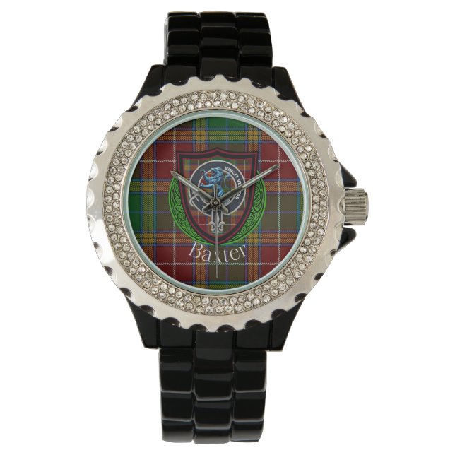 Reloj De Pulsera Baxter Scottish Clan Tartan & Crest (Anverso)