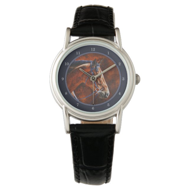 Reloj De Pulsera Bay Hanoverian Horse Slate Gray (Anverso)