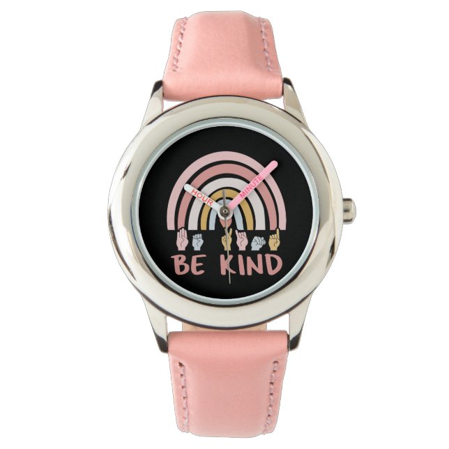 Reloj De Pulsera Be Kind ASL III - Lenguaje Rótulo americano (Anverso)