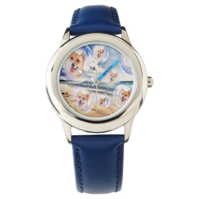 Reloj De Pulsera Beach Corgis (Anverso)