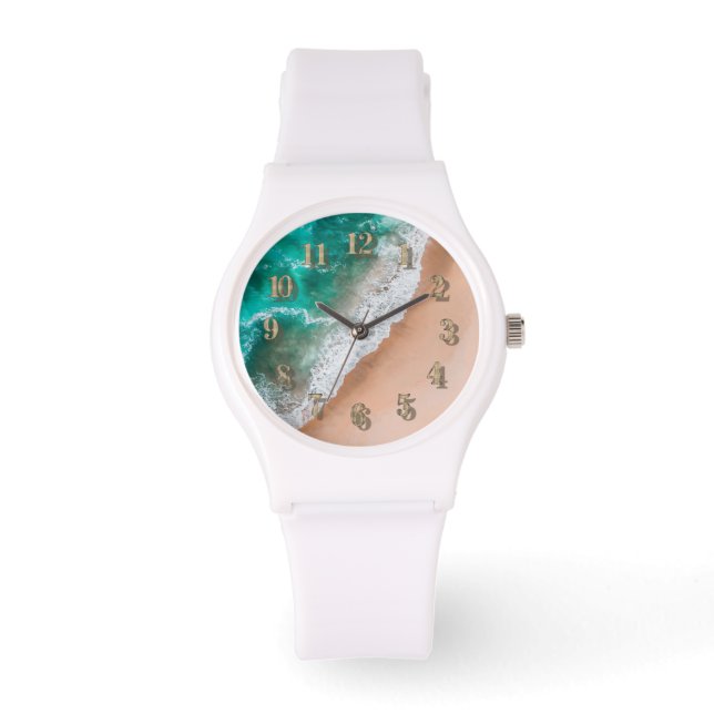Reloj De Pulsera Beach ocean water on seashore sand tropical summer (Anverso)