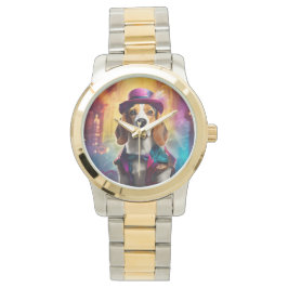Reloj De Pulsera Beagle en traje vibrante