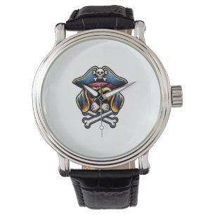 Reloj De Pulsera Beagle Pirate Costume Skull Crossbone Dog Amantes