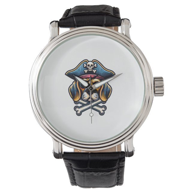 Reloj De Pulsera Beagle Pirate Costume Skull Crossbone Dog Amantes (Anverso)