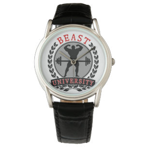 Reloj De Pulsera Beast University Bodybuilding Writing Watch