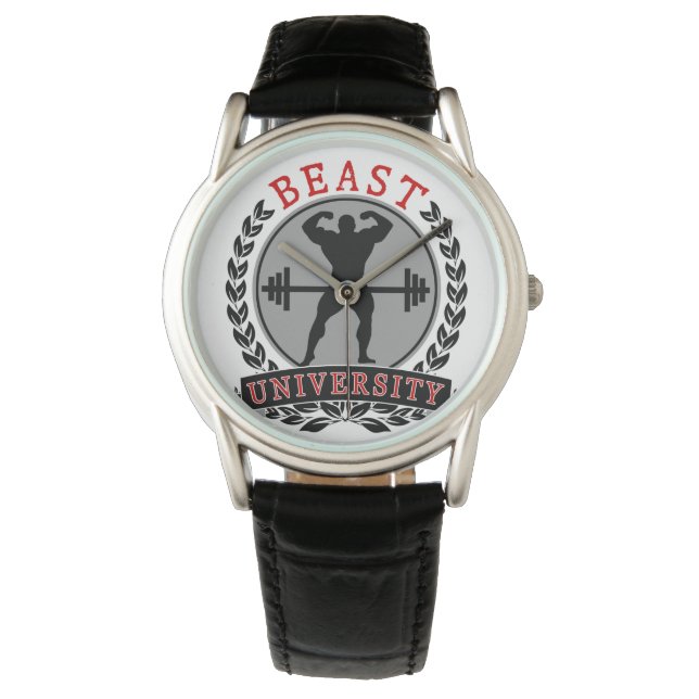 Reloj De Pulsera Beast University Bodybuilding Writing Watch (Anverso)