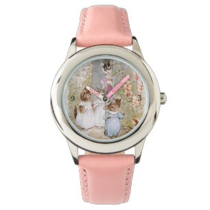 Reloj De Pulsera Beatrix Potter Madre Gato Gato Gatitos Vintage