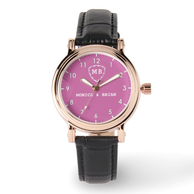 Reloj De Pulsera Beautiful Unique elegant couples in love pink (Anverso)