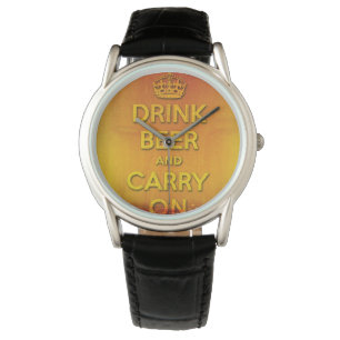 Reloj De Pulsera Beba la cerveza y continúe