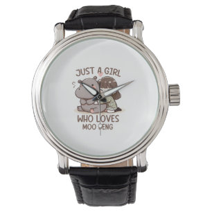 Reloj De Pulsera Bebé Adorable Hippo, Jus Un Chica Que Ama Moo Deng