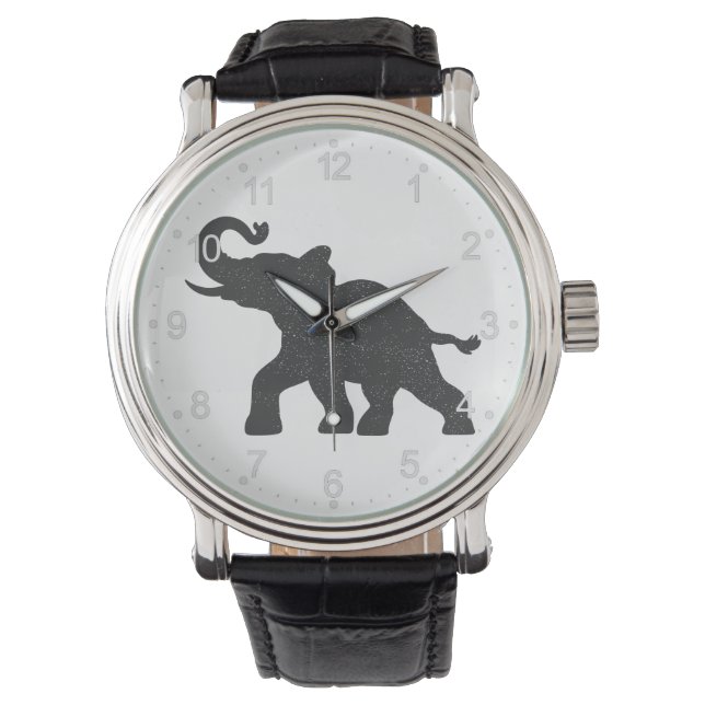 Reloj De Pulsera Bebé Elefante corriendo silueta (Anverso)