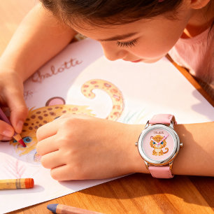 Reloj De Pulsera Bebé Leopardo Adorable Animales de Safari para Niñ