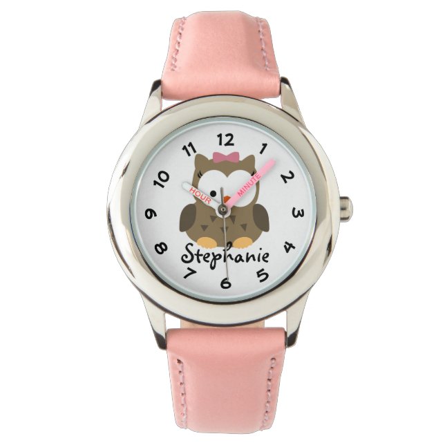 Reloj De Pulsera Bebé lindo Lechuza personalizada (Anverso)