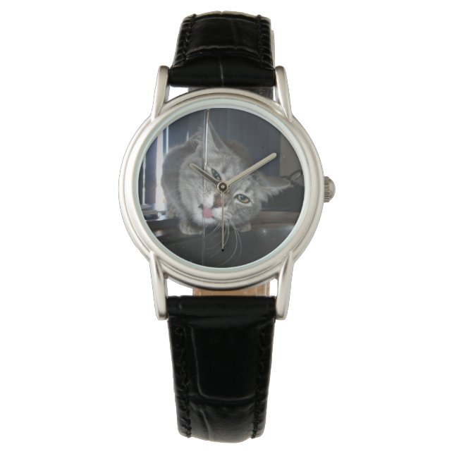 Reloj De Pulsera Beber Gato De La Cocina Tap, (Anverso)