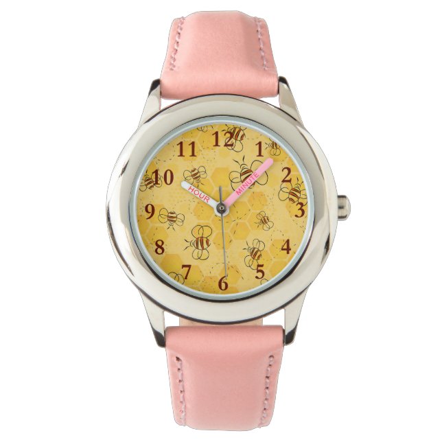 Reloj De Pulsera Bee Buzzing Honey Bees Cute (Anverso)