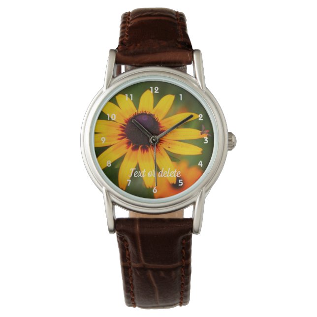 Reloj De Pulsera Bee On Black Eyed Susan Flower Personalizada (Anverso)