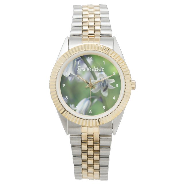 Reloj De Pulsera Bee On Bluebell Flower Personalizada (Anverso)