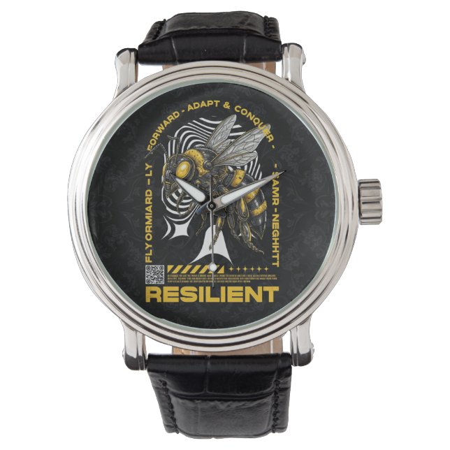 Reloj De Pulsera Bee Resilient – Motivational Bee Positivity Design (Anverso)