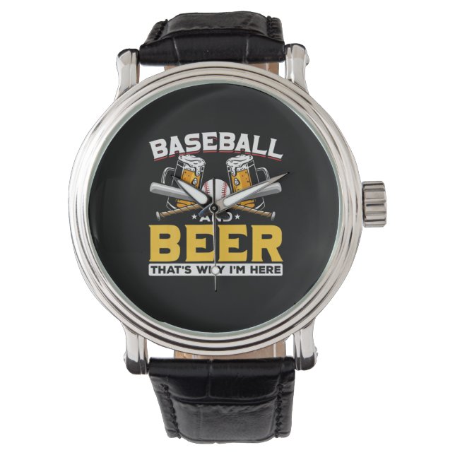 Reloj De Pulsera Beer Drinker Baseball Beer Humor Birthday (Anverso)