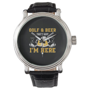Reloj De Pulsera Beer Drinker Golf And Beer Birthday