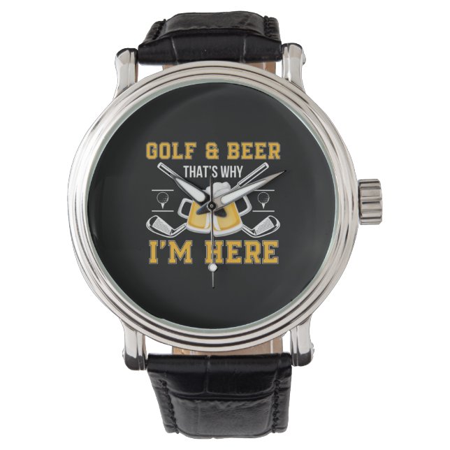 Reloj De Pulsera Beer Drinker Golf And Beer Birthday (Anverso)