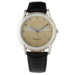 Reloj De Pulsera Beige Wings Wristwatch