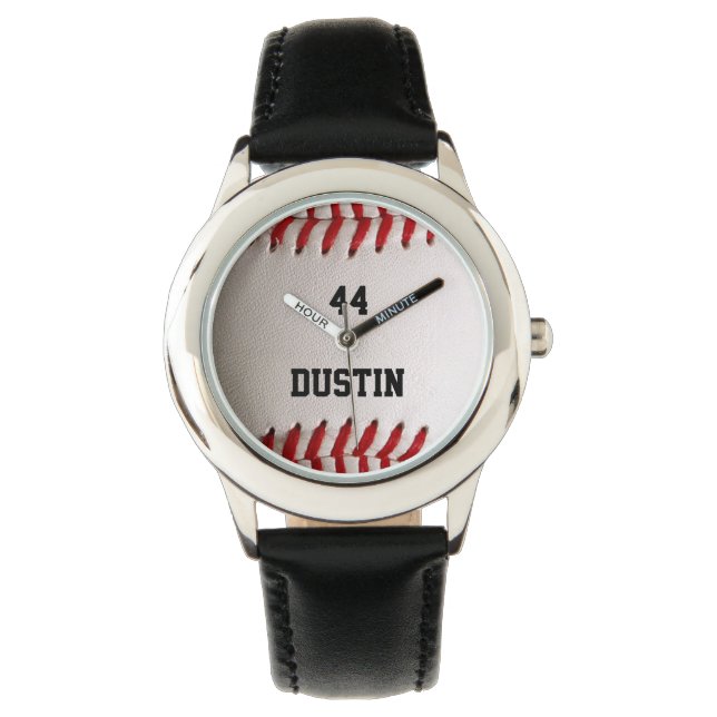 Reloj De Pulsera Béisbol con número de Personalizable (Anverso)