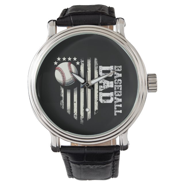 Reloj De Pulsera Béisbol DAD Estados Unidos Bandera Padres Día 4 de (Anverso)
