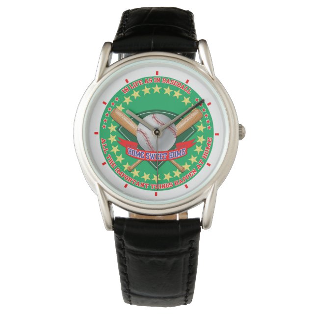 Reloj De Pulsera Béisbol, hogar dulce hogar, (Anverso)