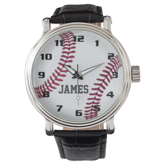 Reloj De Pulsera Béisbol Monograma (Anverso)