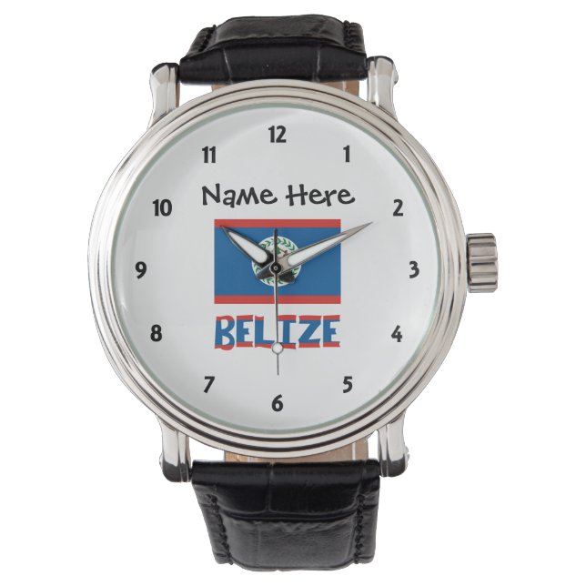 Reloj De Pulsera Belice Bandera de Belice Personalizada (Anverso)