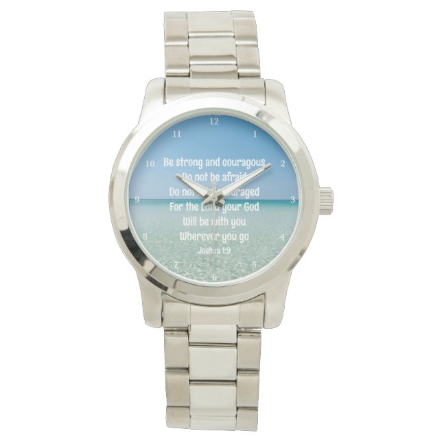 Reloj De Pulsera Bella Biblia Cristiana Verse Ser Playa Fuerte (Anverso)