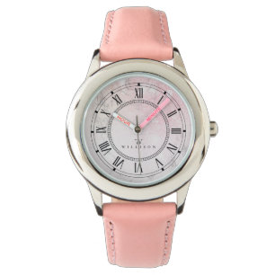 Reloj De Pulsera Bella Mármol Personalizado con purpurina rosa