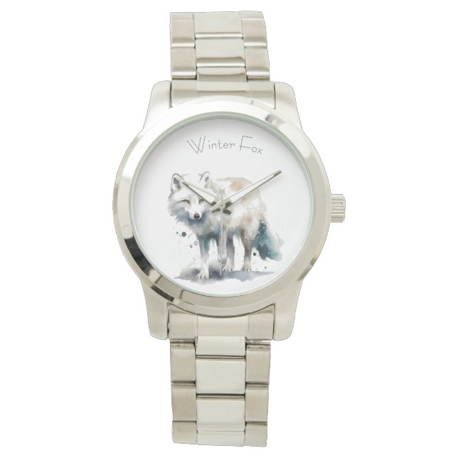 Reloj De Pulsera Belleza ártica: personalizado de Winter Fox (Anverso)
