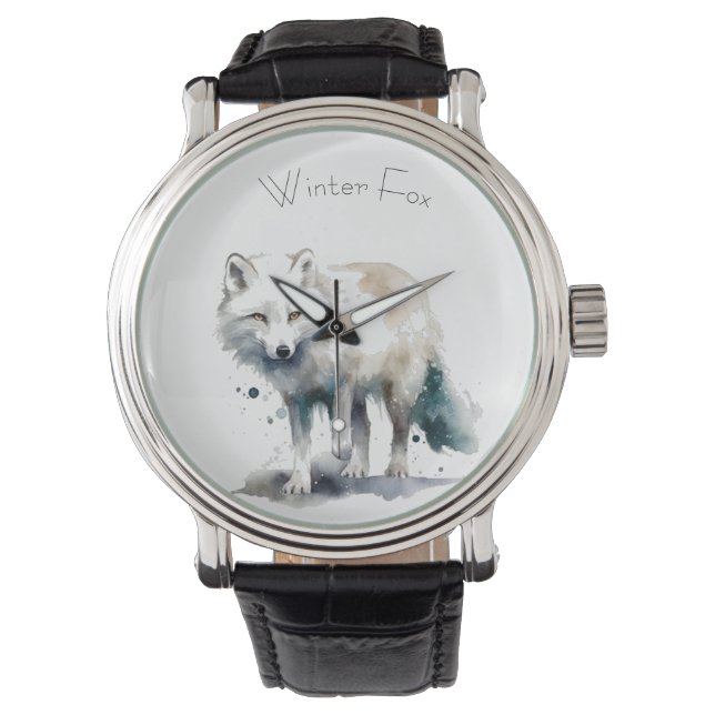 Reloj De Pulsera Belleza ártica: personalizado de Winter Fox (Anverso)