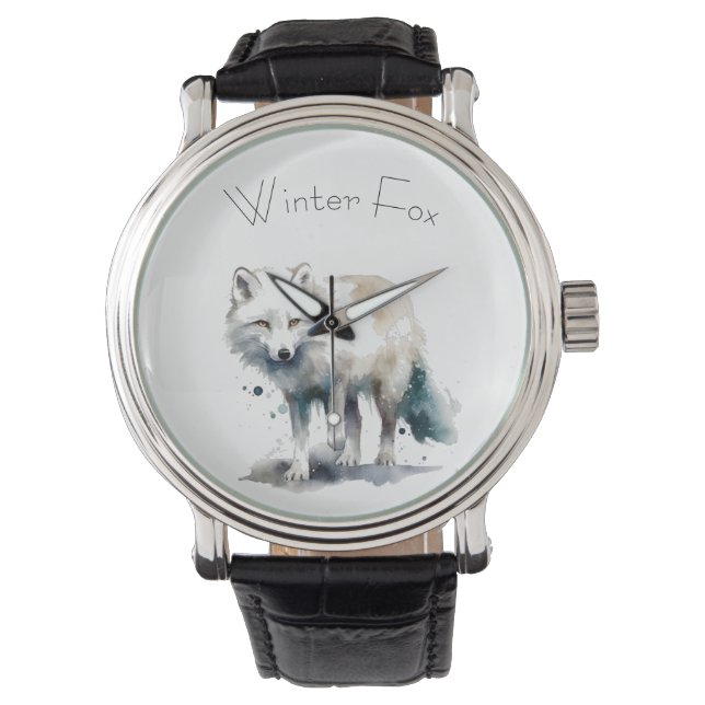 Reloj De Pulsera Belleza ártica: personalizado de Winter Fox (Anverso)