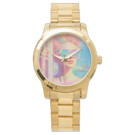 Reloj De Pulsera Belleza costera neón con gafas de sol