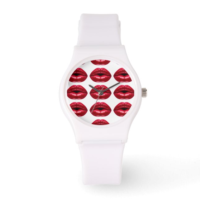 Reloj De Pulsera Belleza de los labios rojos calientes (Anverso)