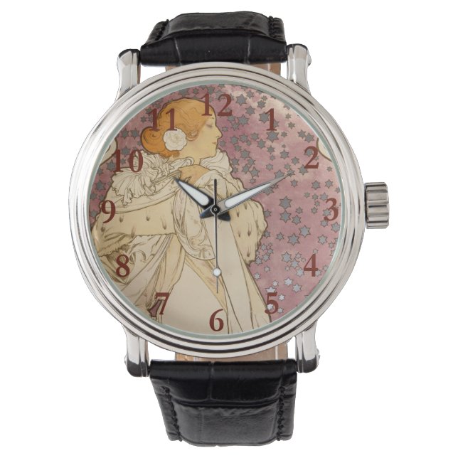 Reloj De Pulsera Belleza de mujer mucha Art Nouveau (Anverso)