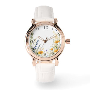 Reloj De Pulsera Belleza delicada: flores silvestres y hierbas flex