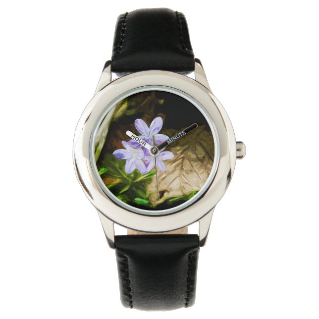 Reloj De Pulsera Belleza primaveral, abstrato de flores silvestres  (Anverso)